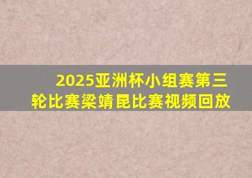 2025亚洲杯小组赛第三轮比赛梁靖昆比赛视频回放