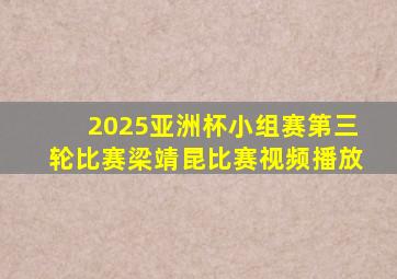 2025亚洲杯小组赛第三轮比赛梁靖昆比赛视频播放