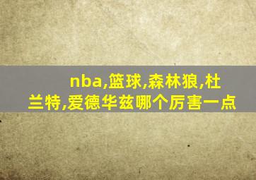 nba,篮球,森林狼,杜兰特,爱德华兹哪个厉害一点