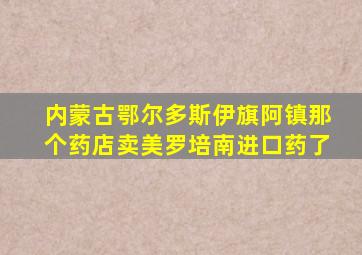 内蒙古鄂尔多斯伊旗阿镇那个药店卖美罗培南进口药了