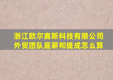 浙江欧尔赛斯科技有限公司外贸团队底薪和提成怎么算